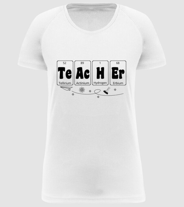Teacher periodic model alb pe tricou