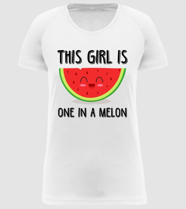 This girl is one in a melon model alb pe tricou