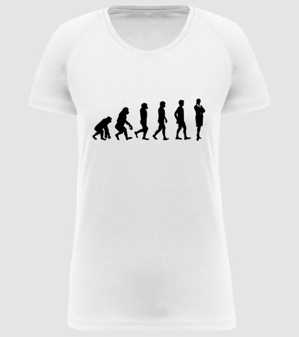 Evoluție femeie de afaceri model alb pe tricou