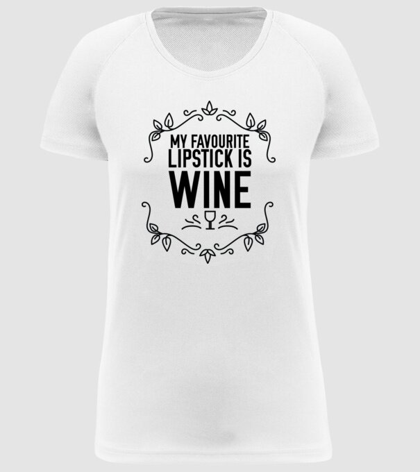 Wine tasting team Favourite lipsitck is wine model alb pe tricou