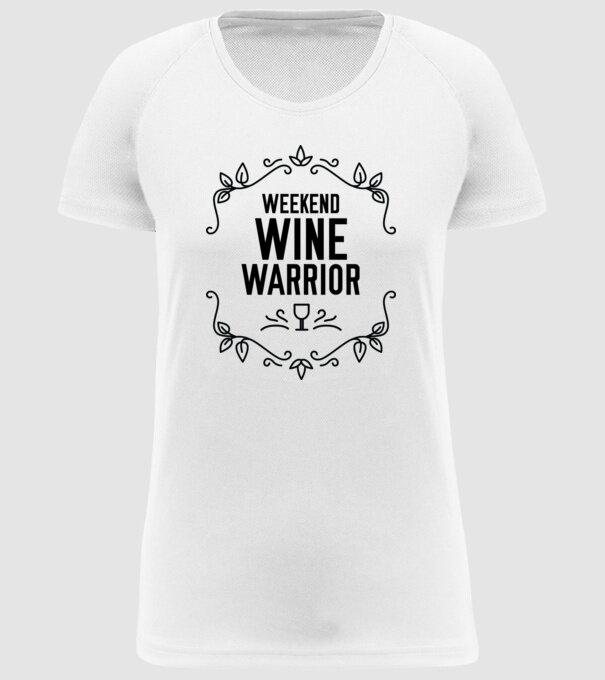 Wine tasting team Weekend Wine Warrior model alb pe tricou