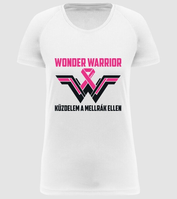 WONDER WARRIOR model alb pe tricou