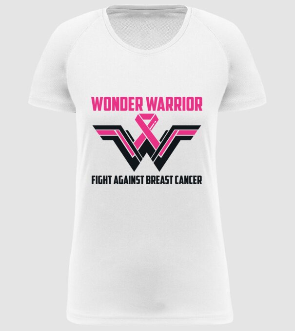 WONDER WARRIOR model alb pe tricou