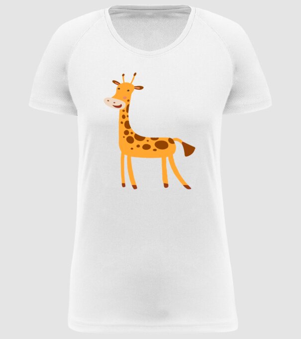 Girafă drăguță model alb pe tricou