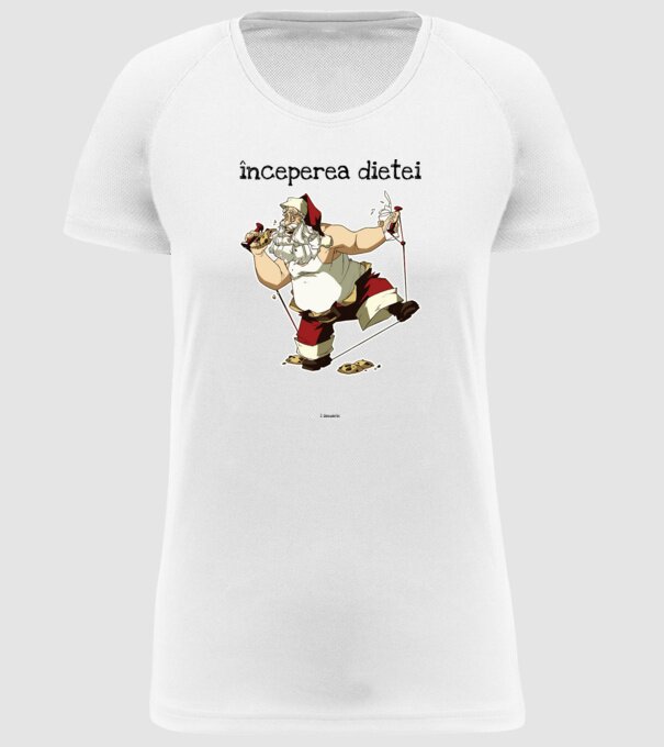 începerea dietei - 1 ianuarie model alb pe tricou