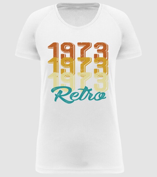 1973 retro model alb pe tricou