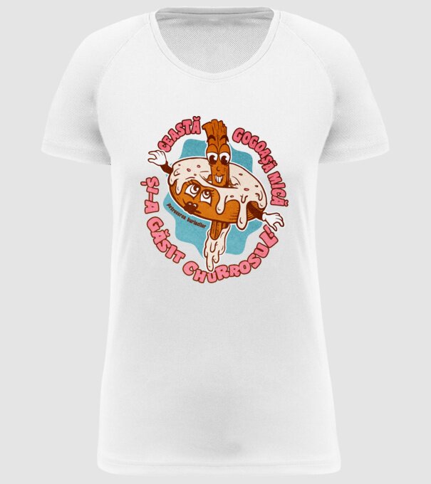 această gogoașă mică și-a găsit churrosul model alb pe tricou