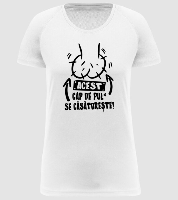 Acest - cap de pulă - se căsătorește! model alb pe tricou