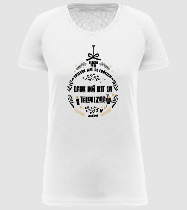 acesta este tricoul meu de Crăciun_care ma uit la televizor model alb pe tricou