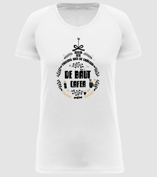 acesta este tricoul meu de Crăciun_de băut cafea model alb pe tricou