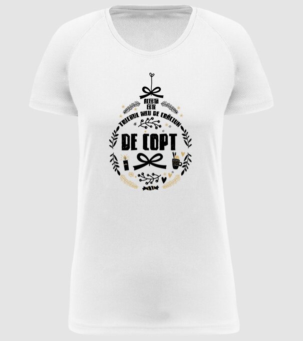 acesta este tricoul meu de Crăciun_de copt model alb pe tricou