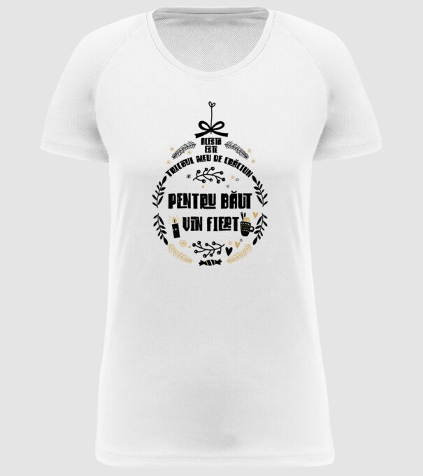 acesta este tricoul meu de Crăciun_pentru băut vin fiert model alb pe tricou