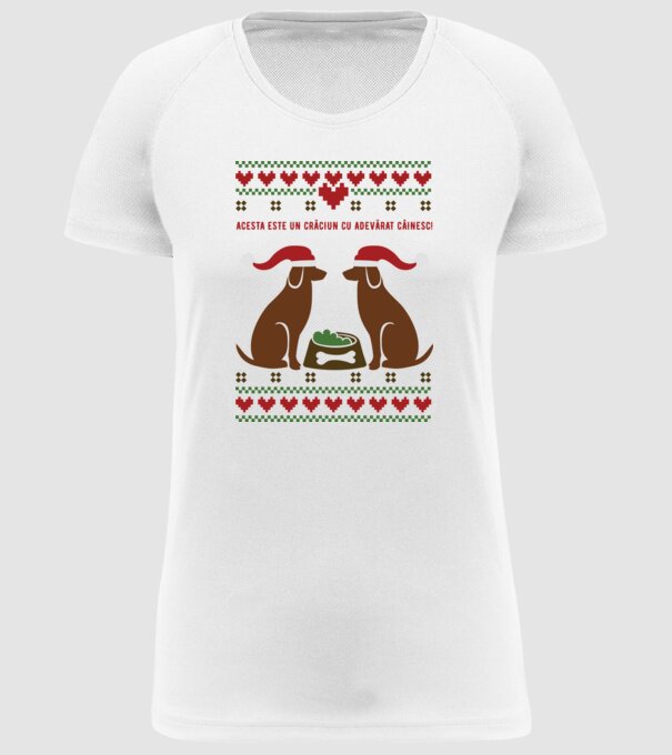 acesta este un Crăciun cu adevărat câinesc! model alb pe tricou