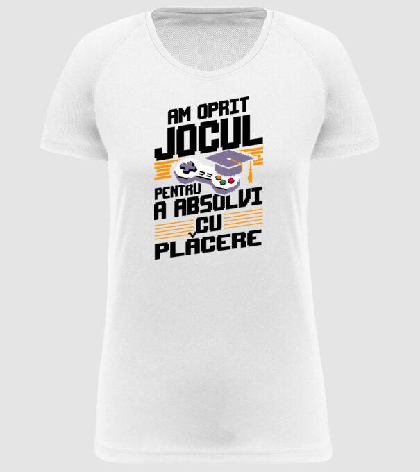 Am oprit jocul absolvent alb model alb pe tricou