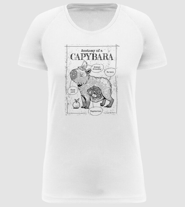 Anatomy of a Capybara model alb pe tricou