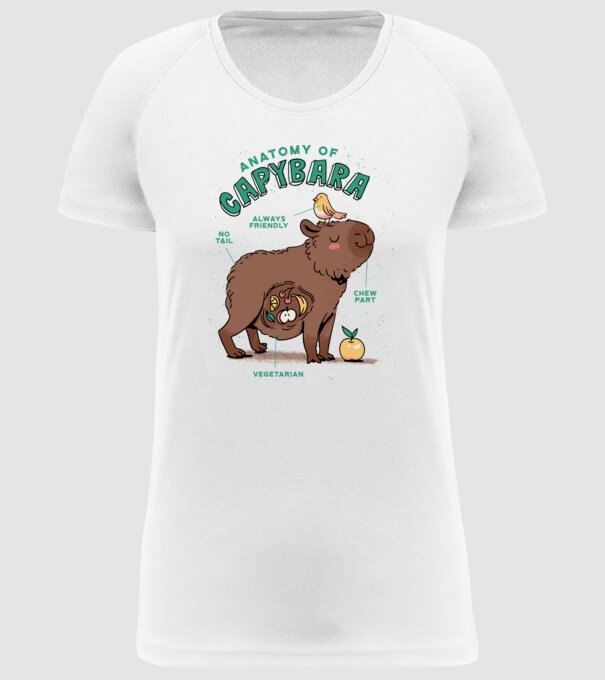 Anatomy of Capybara model alb pe tricou
