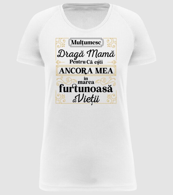 Ancora mea model alb pe tricou
