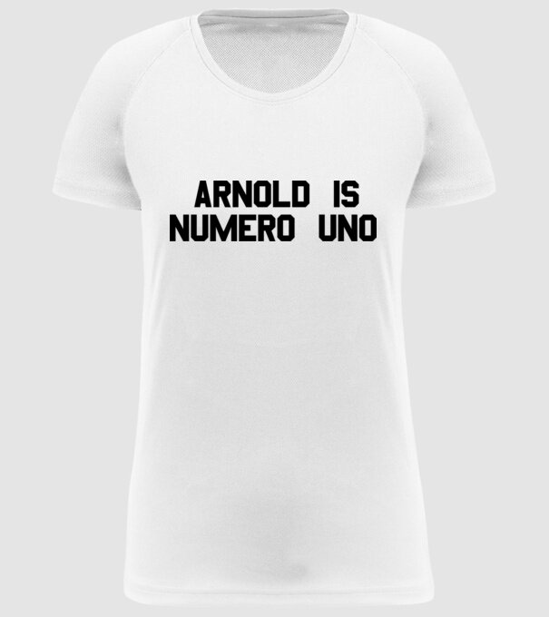 Arnold is Numero Uno model alb pe tricou