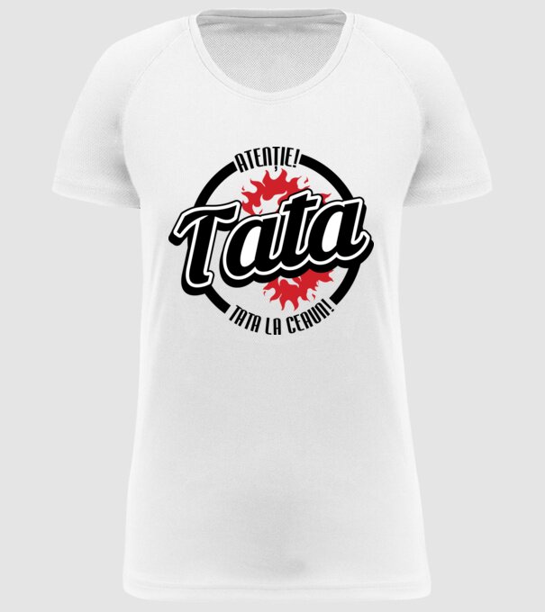 Atenție! Tata la ceaun! model alb pe tricou