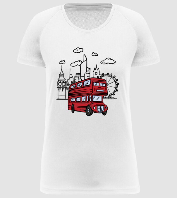 Autobuze model alb pe tricou