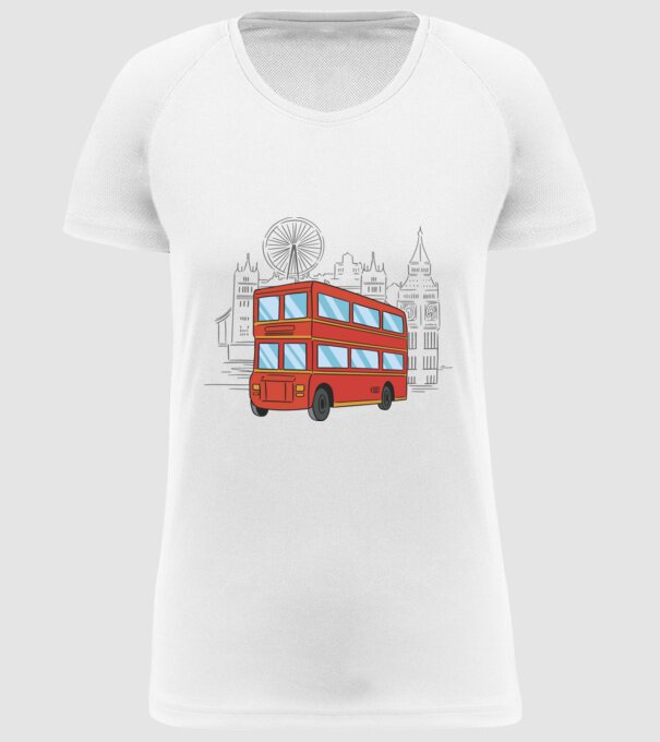 Autobuze model alb pe tricou