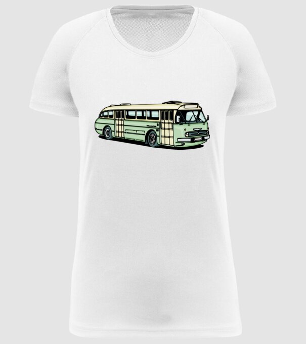 Autobuze model alb pe tricou