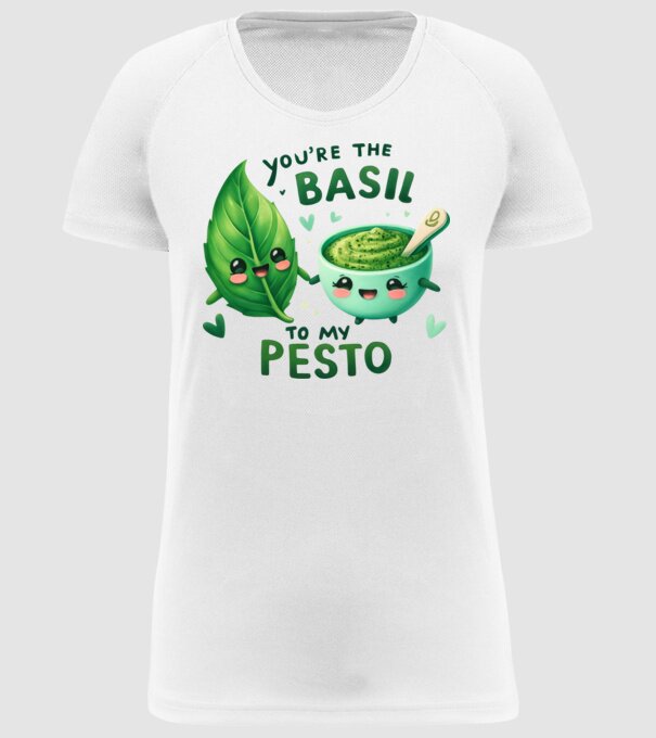 Basil to my Pesto model alb pe tricou