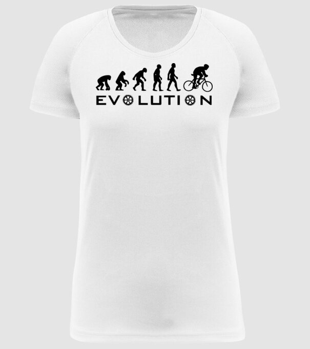 Bike evolution model alb pe tricou