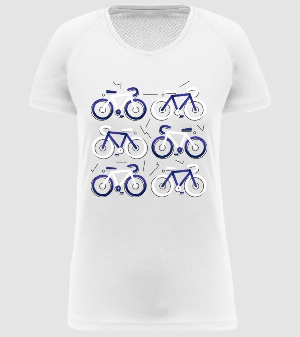 Bikes model alb pe tricou