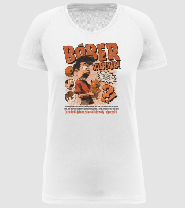 Bobr Kurwa comic model alb pe tricou