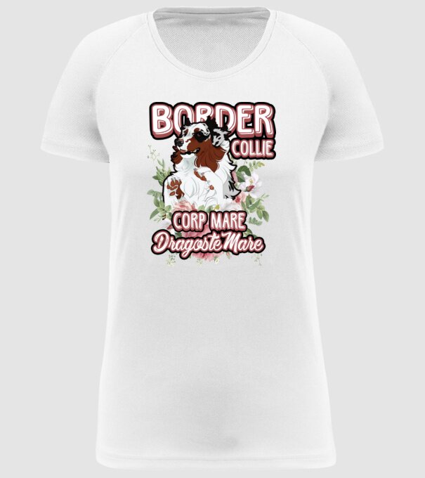 border collie - multă blană multă dragoste model alb pe tricou