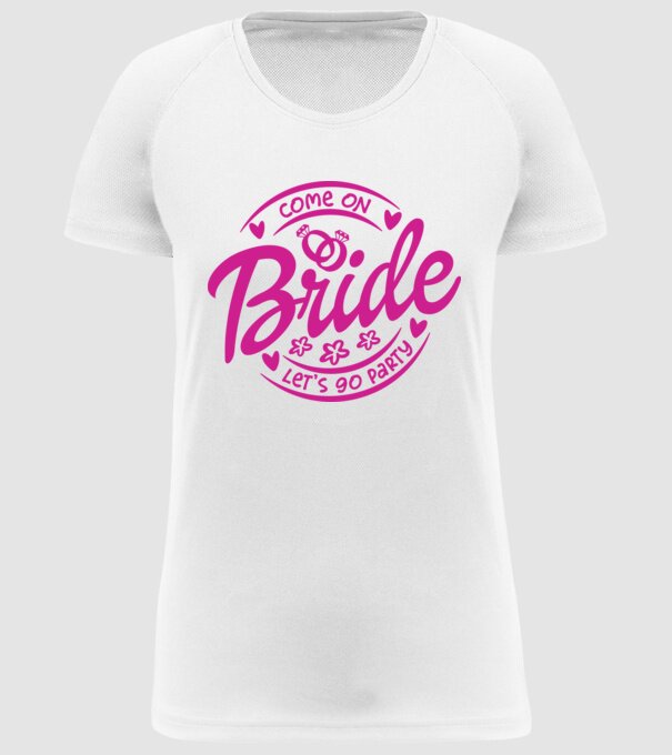 Bride Barbie lets go party model alb pe tricou