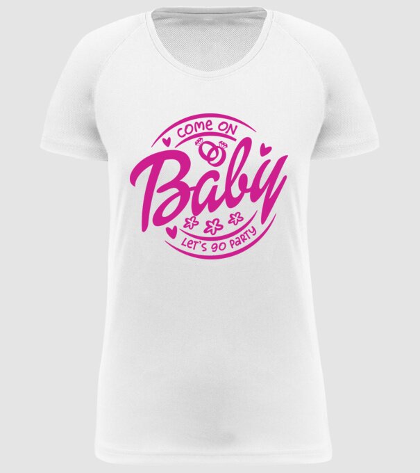 Bride Barbies Baby lets go party model alb pe tricou