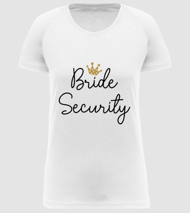 Bride Security model alb pe tricou