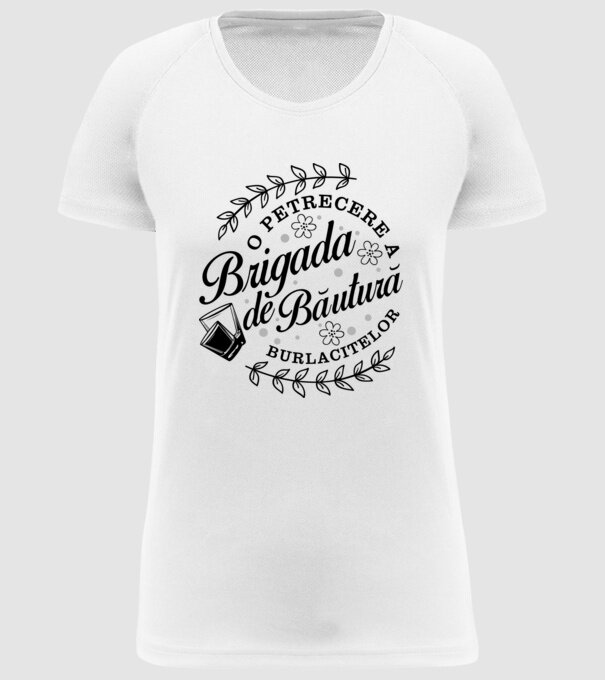 Brigada de băutură model alb pe tricou