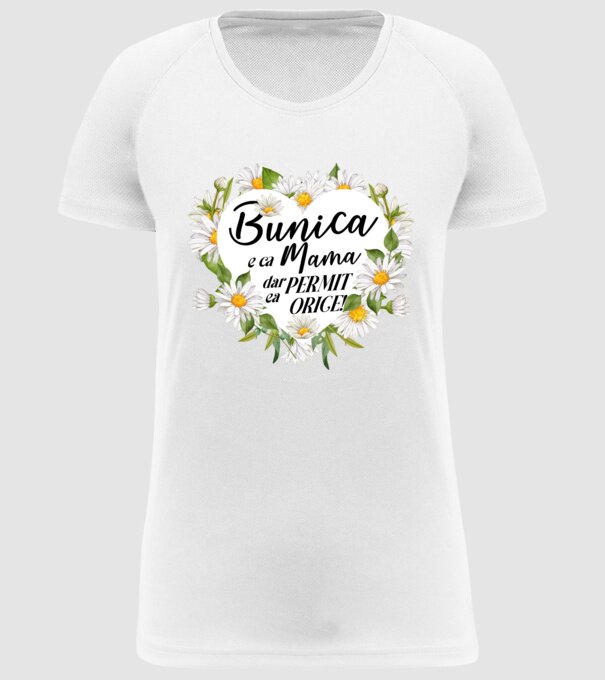 Bunica e ca mama, t permite orice! model alb pe tricou