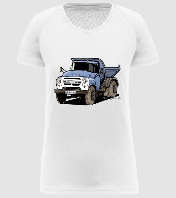 Camioane model alb pe tricou