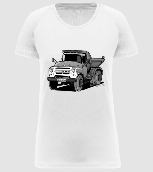 Camioane model alb pe tricou