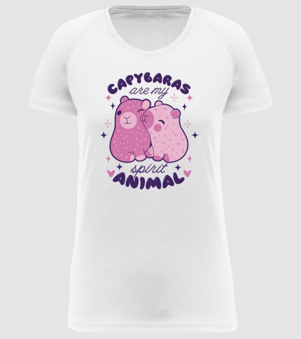 Capybaras are my spirit animal model alb pe tricou