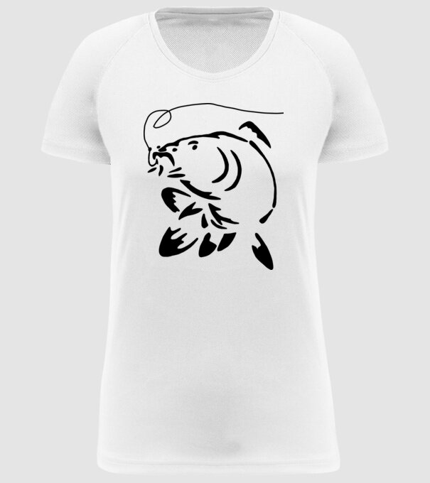 Carp model alb pe tricou
