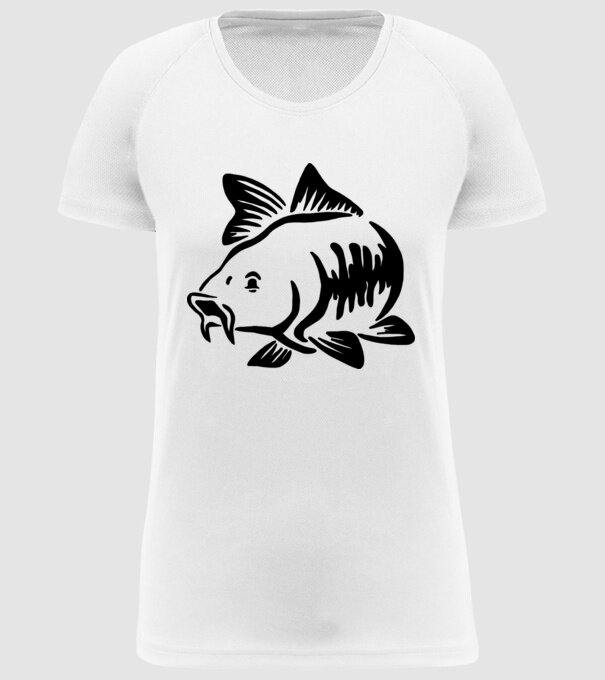 Carp model alb pe tricou