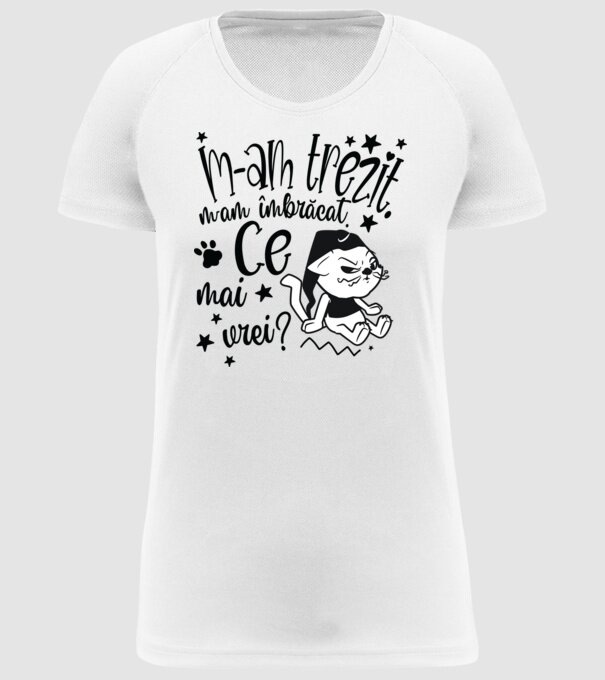 Ce mai vrei? model alb pe tricou