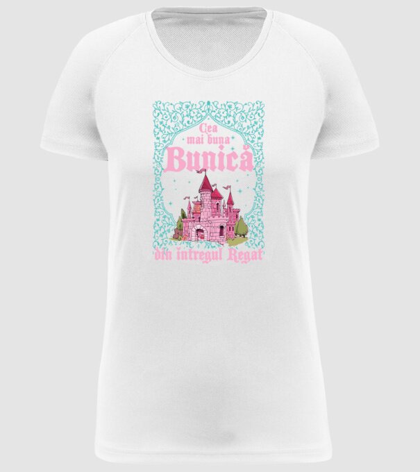 Cea mai bună bunică din întregul regat model alb pe tricou