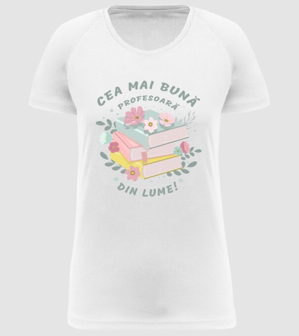 Cea mai bună profesoară din lume model alb pe tricou