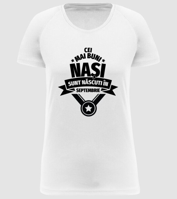 Cei mai buni nași sunt născuți în septembrie. model alb pe tricou