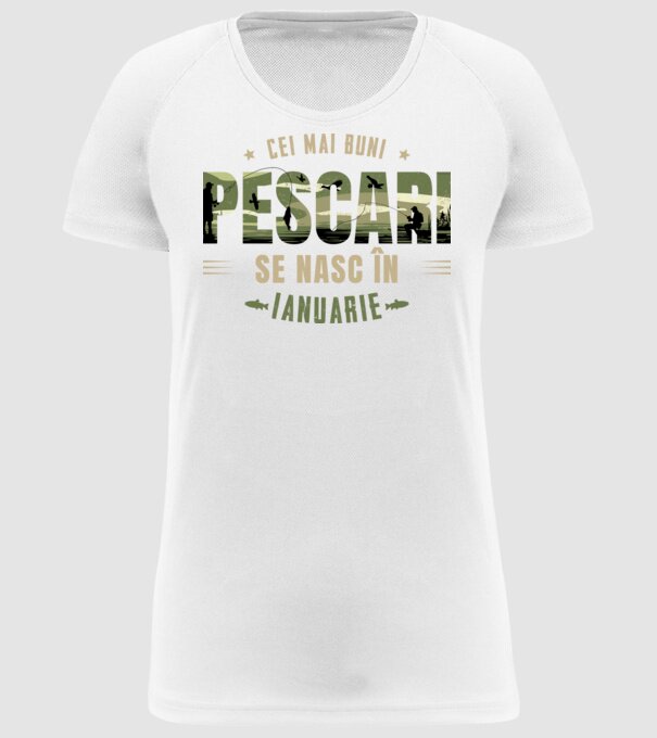 Cei mai buni pescari se nasc în ianuarie model alb pe tricou
