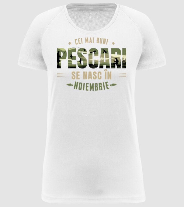 Cei mai buni pescari se nasc în noiembrie model alb pe tricou
