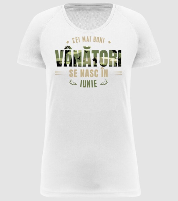 Cei mai buni vânători se nasc în iunie model alb pe tricou