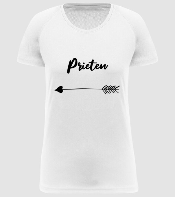 prieten model alb pe tricou