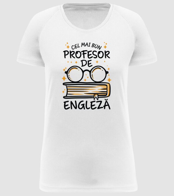Cel mai profesor engleză model alb pe tricou